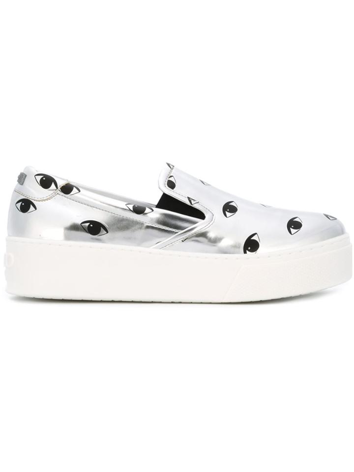 Kenzo 'k-py' Eyes Sneakers - Metallic
