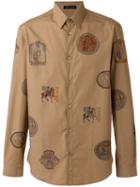 Versace - Patch Print Shirt - Men - Cotton - 41, Brown, Cotton