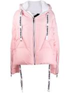 Khrisjoy Hooded Zip Puffer Jacket - Pink