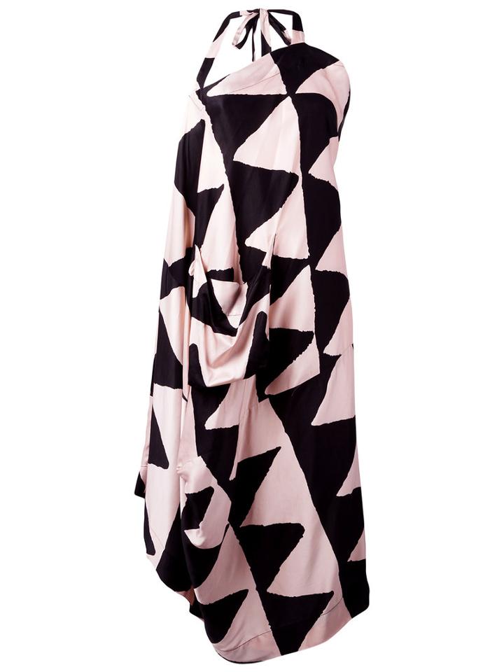 Vivienne Westwood Anglomania - Triangular Print Asymmetric Dress - Women - Viscose - 44, Women's, Black, Viscose