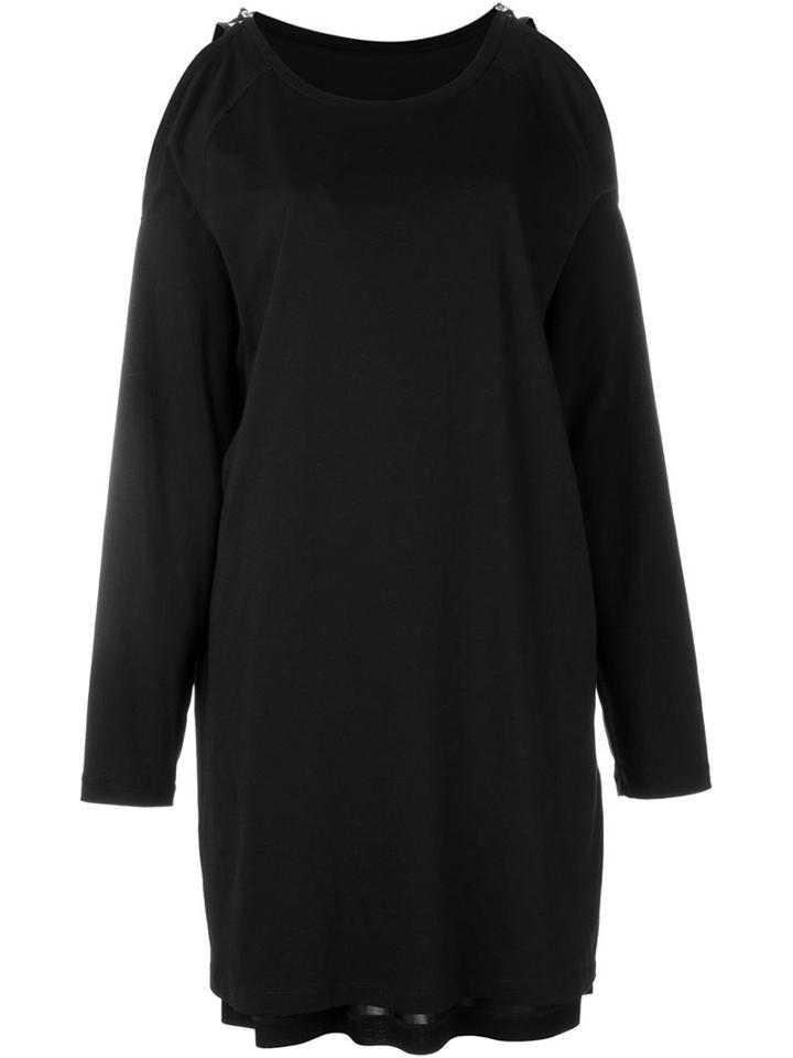 Mm6 Maison Margiela Open Shoulder T-shirt Dress, Women's, Size: S, Black, Viscose/cotton