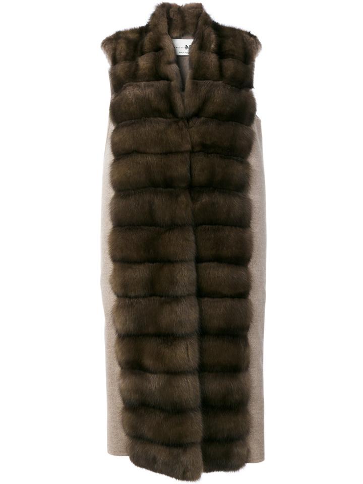 Manzoni 24 Sleeveless Panelled Coat - Brown