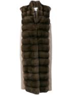 Manzoni 24 Sleeveless Panelled Coat - Brown