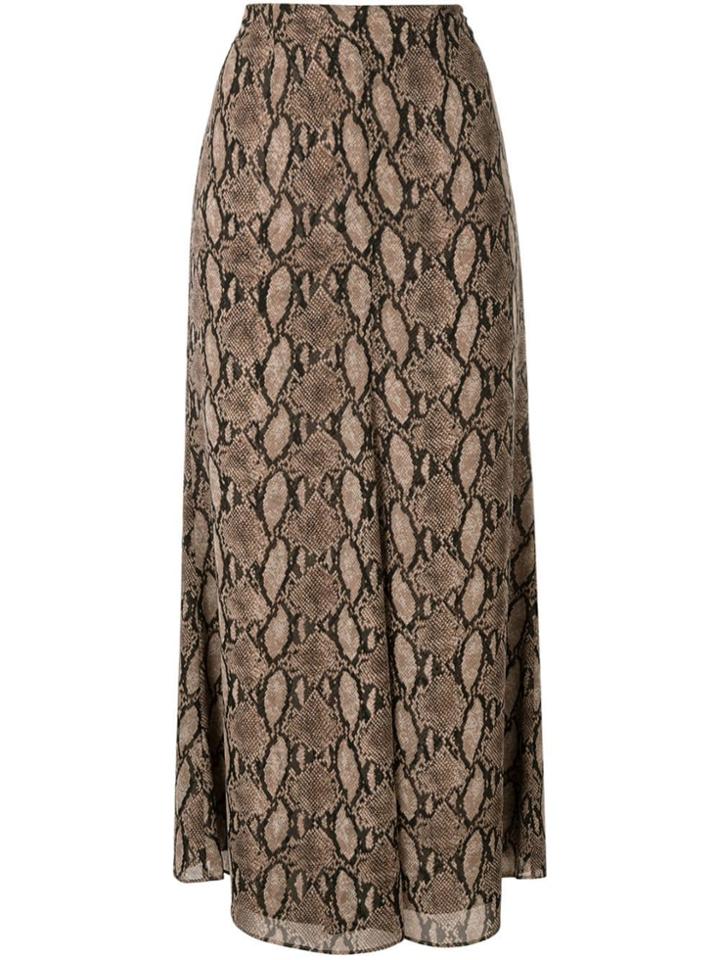 Goen.j Python-printed Maxi Skirt - Brown