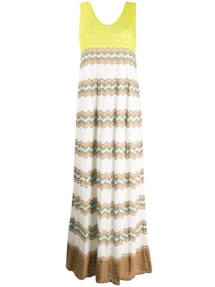 M Missoni Zigzag Motif Maxi Dress - White