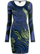 Just Cavalli Zebra Print Dress - Blue