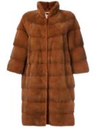 Manzoni 24 Three-quarters Snap Button Coat - Brown