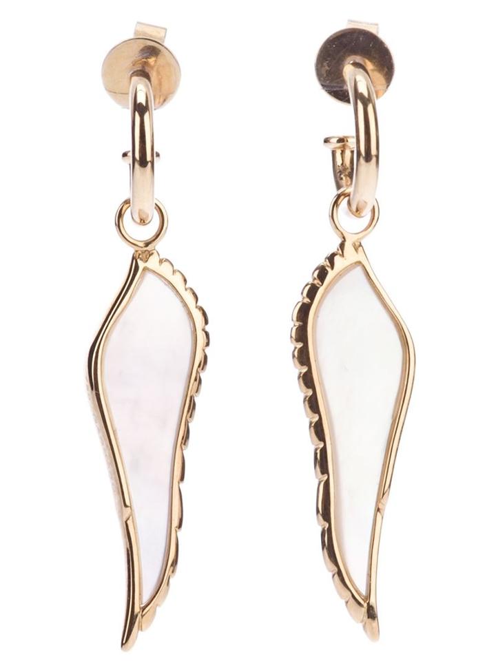 Garrard 18kt Yellow Gold Pearl Wing Earrings
