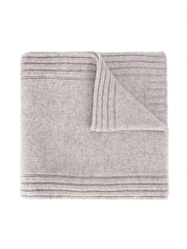 Stone Island Kids Ribbed Edge Scarf, Boy's, Grey