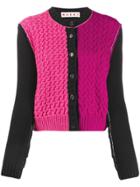 Marni Colour Block Cable Knit Cardigan - Pink