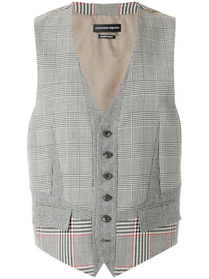 Alexander Mcqueen Fitted Suiting Panel Waistcoat - Grey