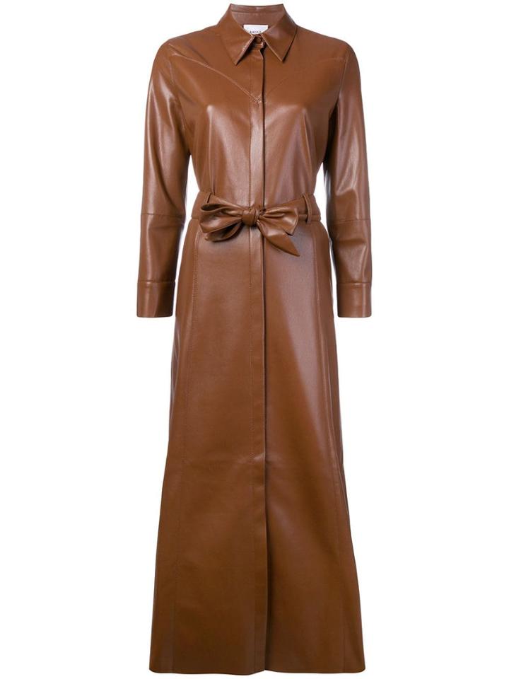 Nanushka Waist-tied Trench Coat - Brown
