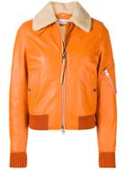 Jw Anderson Zipped Leather Jacket - Yellow & Orange