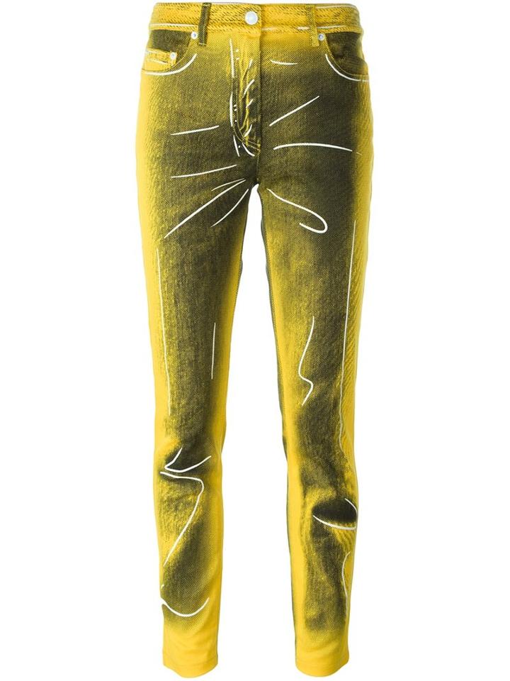 Moschino Trompe-l'oeil Jeans, Women's, Size: 38, Yellow/orange, Cotton/other Fibers