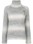 Giada Benincasa Roll Neck Embellished Jumper - Grey