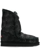 Mou Embellished Eskimo Ankle Boots - Black