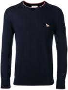 Maison Kitsuné Tipped Neckline Jumper, Men's, Size: Xl, Blue, Wool