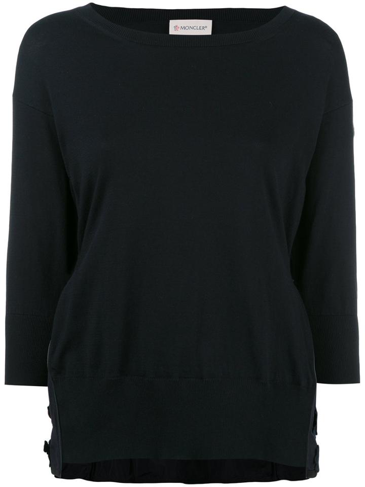 Moncler Zip Detail Knitted Top, Women's, Size: Xs, Blue, Cotton/polyester