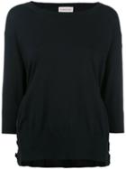 Moncler Zip Detail Knitted Top, Women's, Size: Xs, Blue, Cotton/polyester