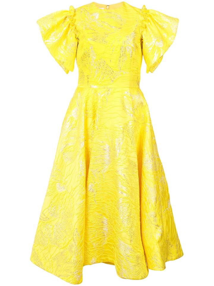 Christian Siriano Flared Midi Dress - Yellow