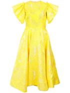 Christian Siriano Flared Midi Dress - Yellow