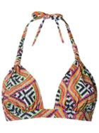 Blue Man Printed Triangle Bikini Top, Women's, Size: G, Lyocell