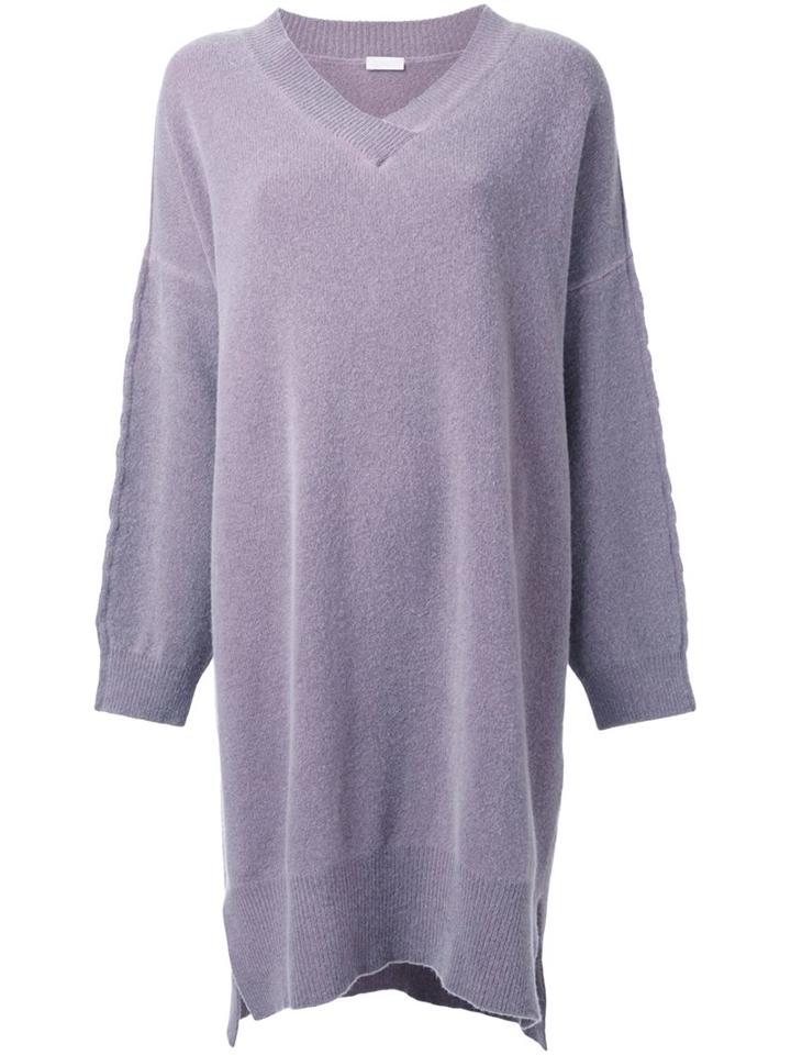 Rito V Neck Oversized Jumper, Women's, Size: 38, Pink/purple, Wool