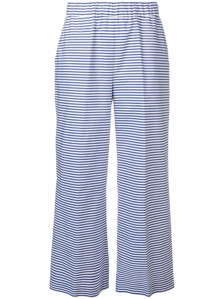 P.a.r.o.s.h. Fantasia Stripe Cropped Trousers - Blue