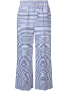 P.a.r.o.s.h. Fantasia Stripe Cropped Trousers - Blue