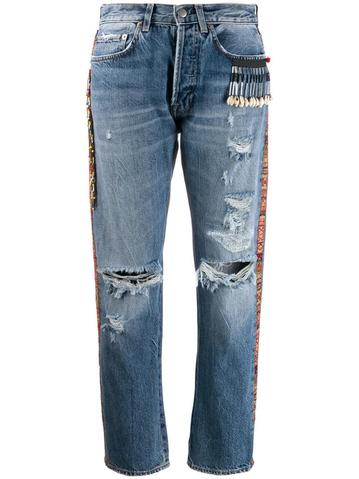 Giacobino Bead Detail Jeans - Blue