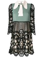 Chloé Colour Block Lace Dress - Black