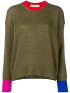 Marni Colourblock Sweater - Green