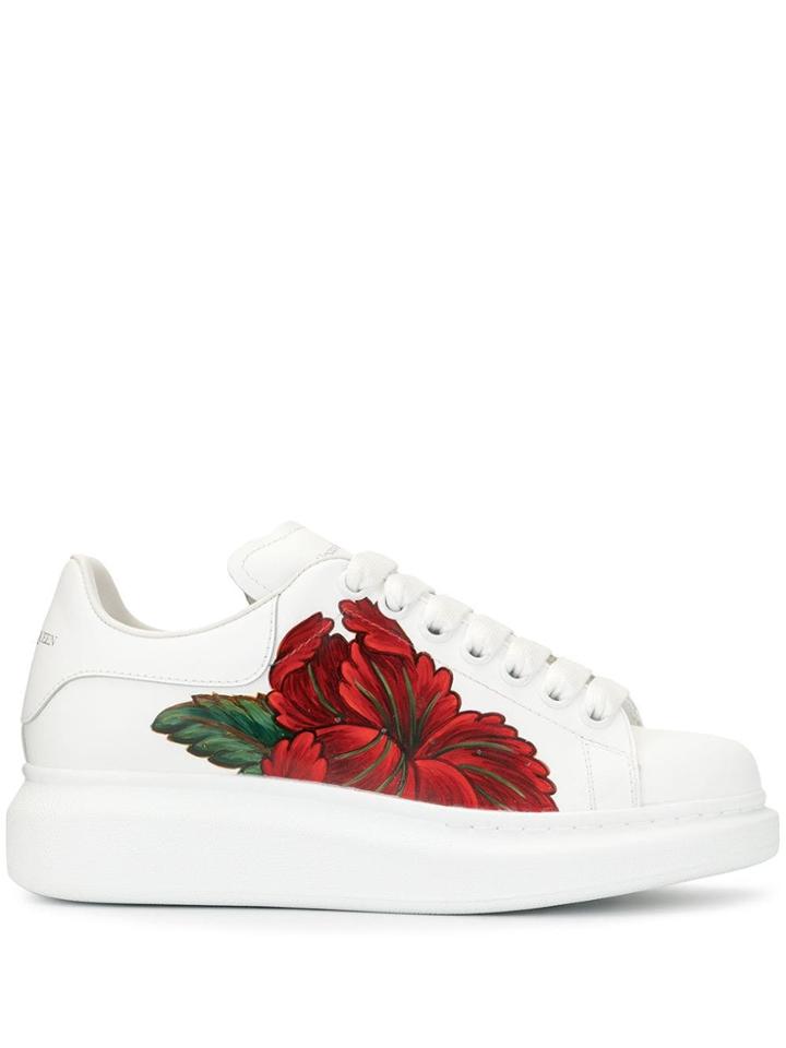 Alexander Mcqueen Floral Oversized Sneakers - White