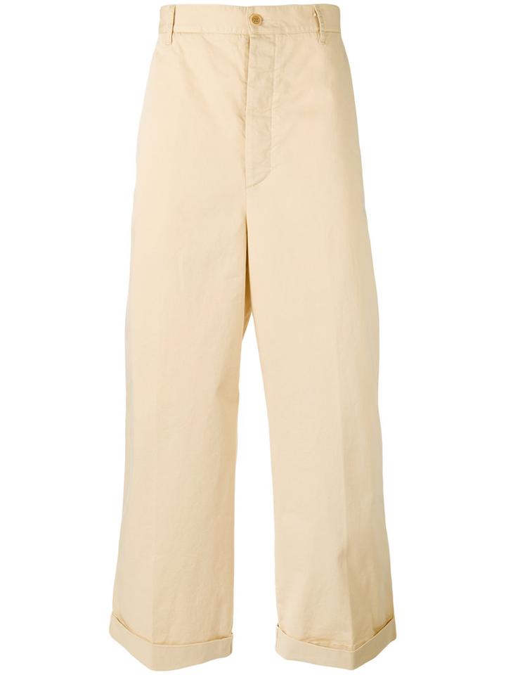 Sunnei Wide Leg Chinos, Men's, Size: Small, Nude/neutrals, Cotton/spandex/elastane