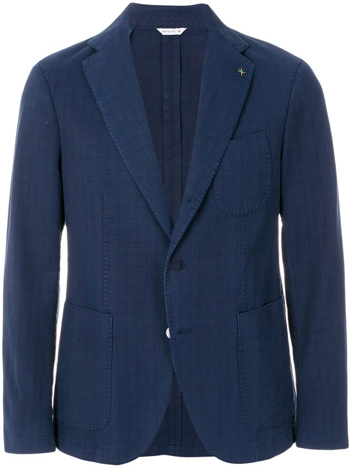 Manuel Ritz Check Blazer - Blue