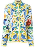 Dolce & Gabbana Majolica Print Shirt, Women's, Size: 42, Cotton