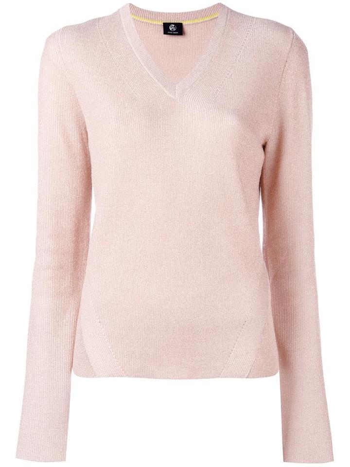 Ps By Paul Smith Glitter Effect V-neck Jumper, Women's, Size: Xl, Pink/purple, Polyester/wool/metallic Fibre