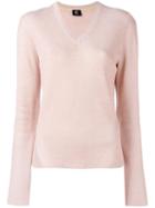 Ps By Paul Smith Glitter Effect V-neck Jumper, Women's, Size: Xl, Pink/purple, Polyester/wool/metallic Fibre