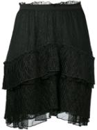 Just Cavalli - Asymmetric Tier Skirt - Women - Polyamide/polyester - 42, Black, Polyamide/polyester