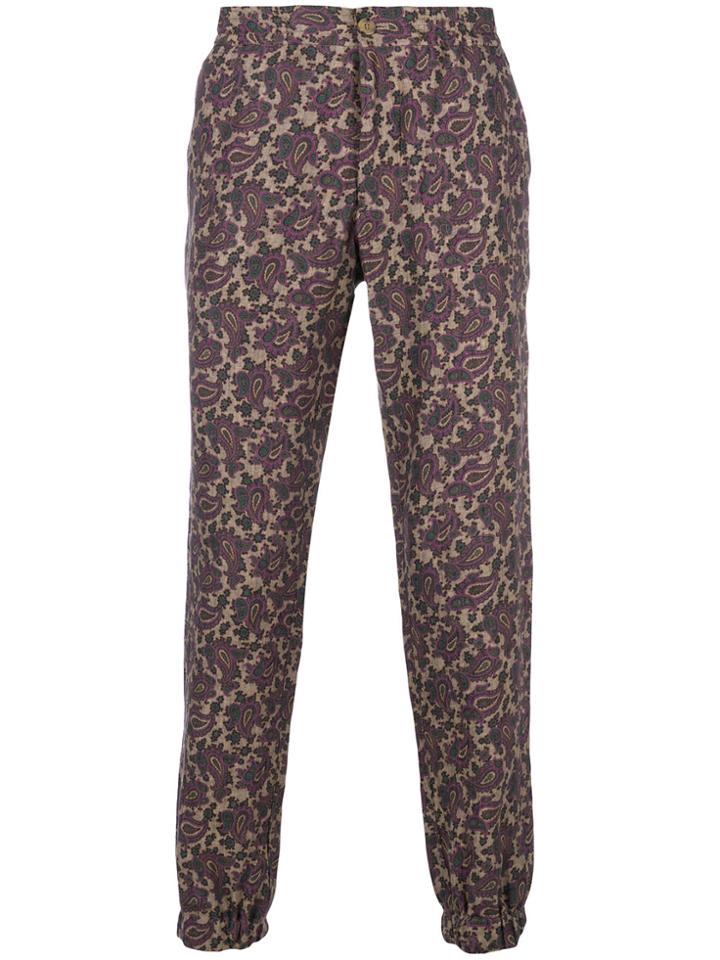 Etro Paisley Print Trousers - Pink & Purple