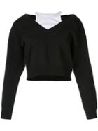 Alexander Wang Wide V-neck Top - Black