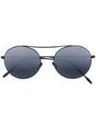 Giorgio Armani - Round Frame Sunglasses - Unisex - Metal (other) - 54, Black, Metal (other)