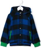 Stella Mccartney Kids 'conor' Checked Bomber Jacket, Boy's, Size: 6 Yrs, Blue