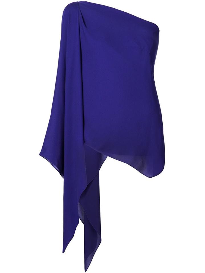 Plein Sud One Shoulder Draped Top - Pink & Purple