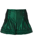 Giorgio Armani Vintage Ruched Short Shorts - Green