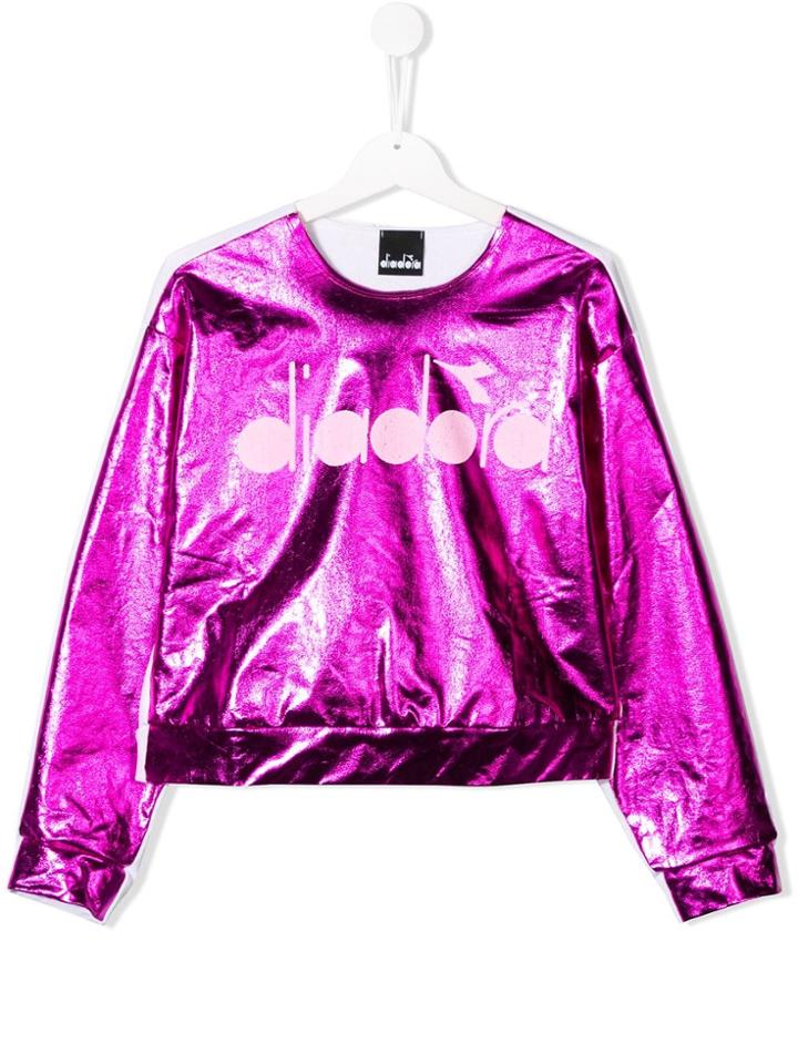 Diadora Junior Teen Logo Print Sweatshirt - Purple