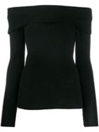 P.a.r.o.s.h. Knitted Off The Shoulder Top - Black