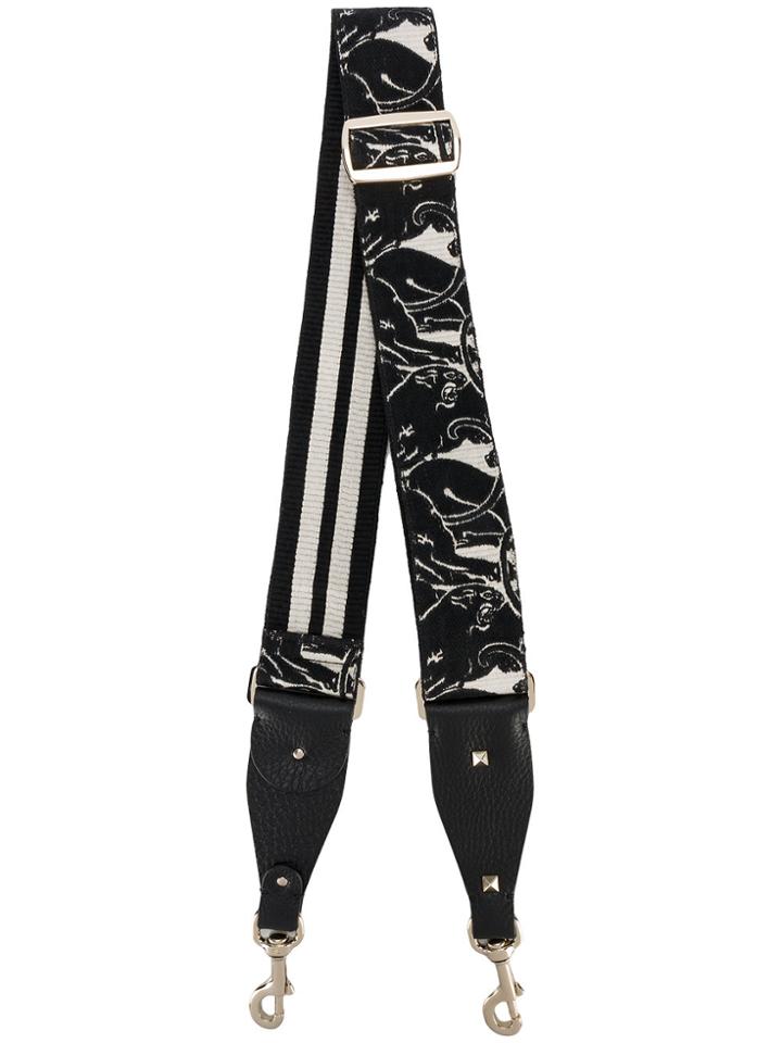 Valentino Valentino Garavani Rockstud Panther Print Bag Strap - Black