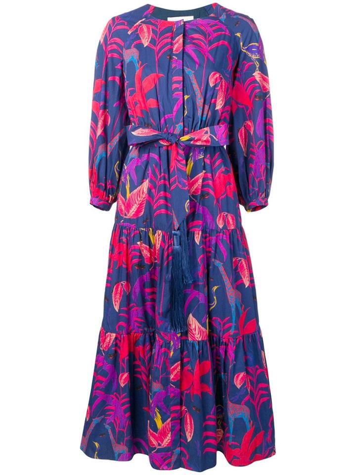 Borgo De Nor Tropical Print Maxi Dress - Blue