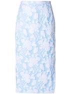 Rochas Floral Jacquard Skirt - Blue